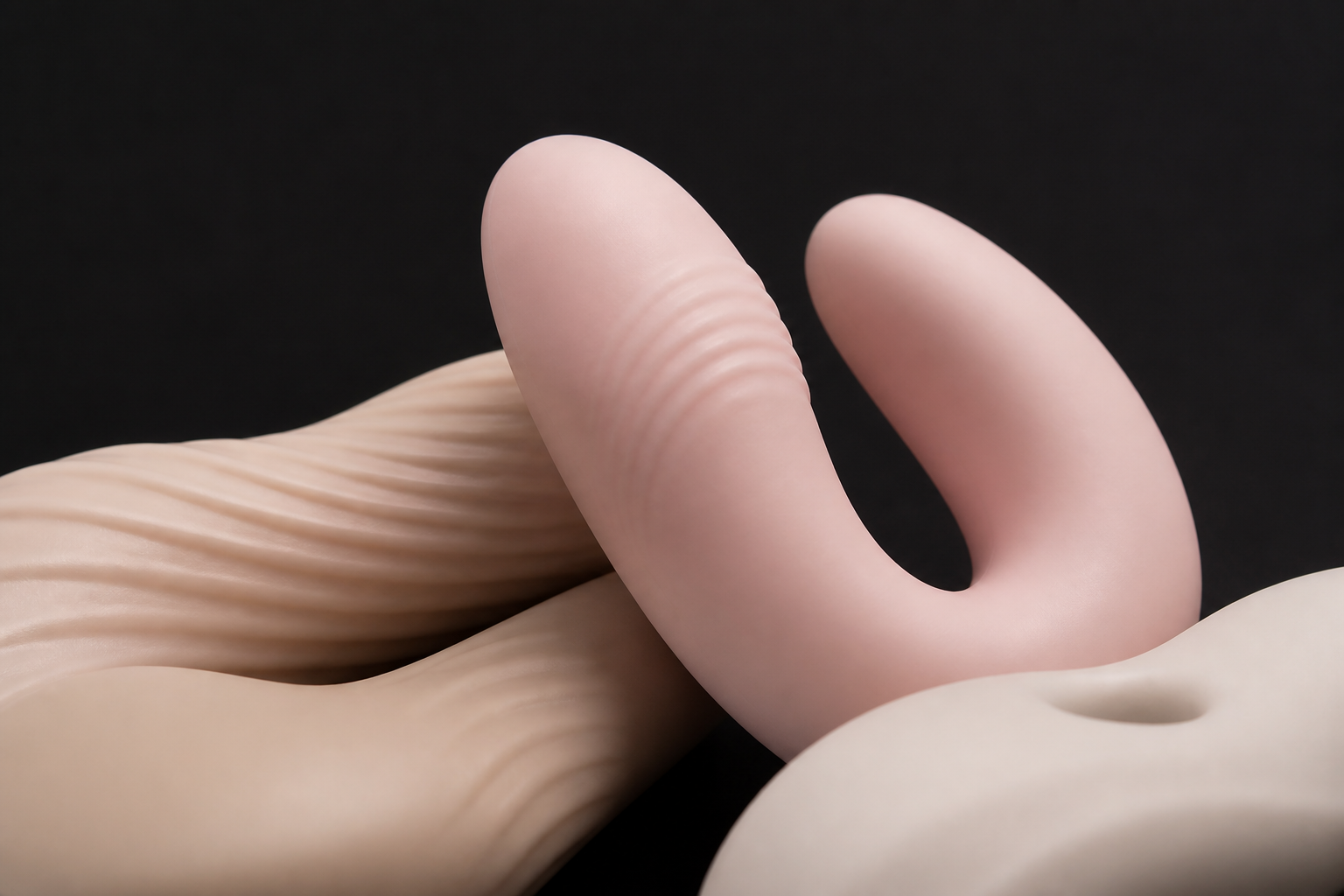 Medical-grade silicone texture in soft pink tones