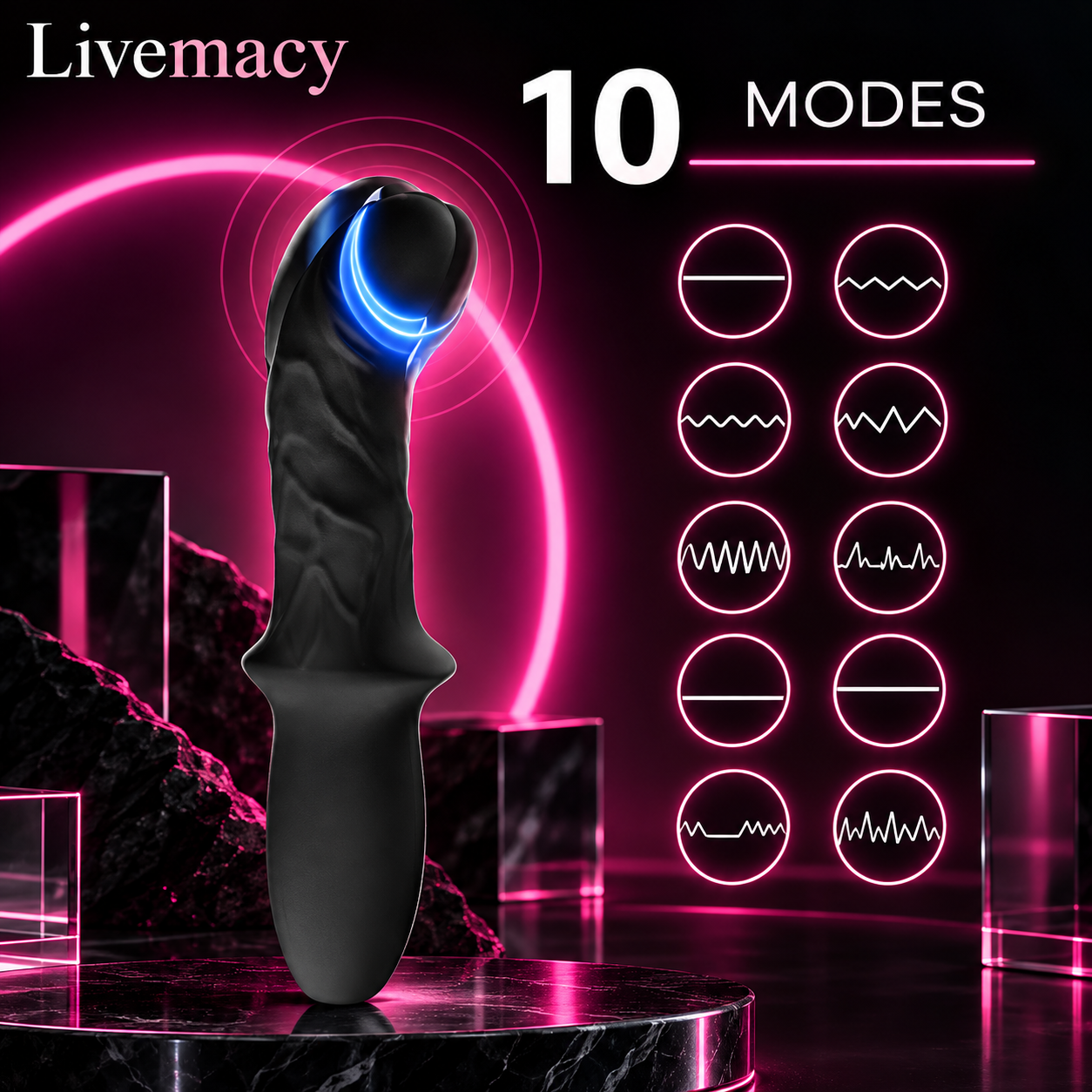 10 Speed Auto Thrusting And Heating Luxury Dildo Usb Rechargeable