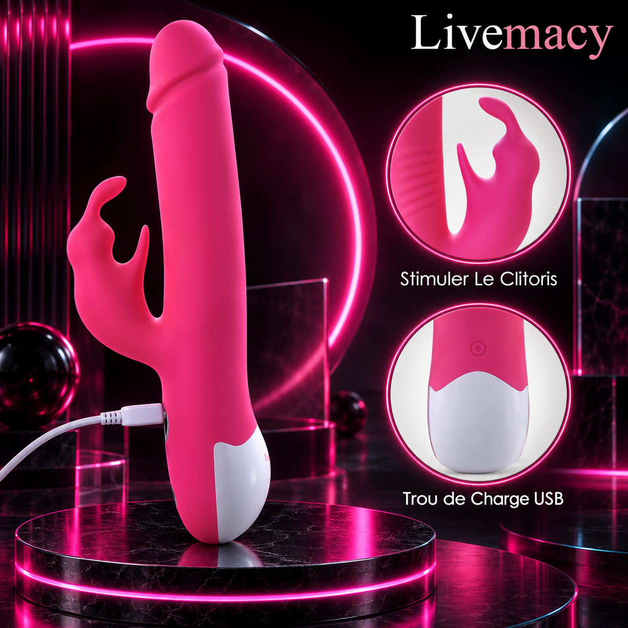Luxury Gspot Usb Vibrator With Penis Head
