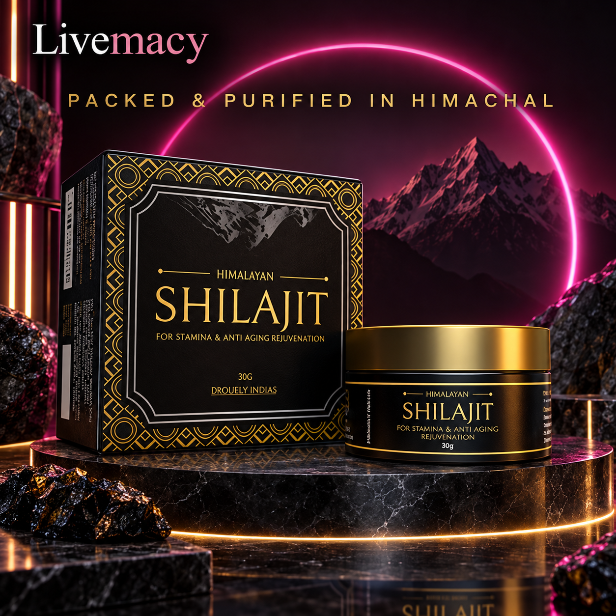 Pure Himalayan Shilajit Natural Stamina Antiaging Supplement
