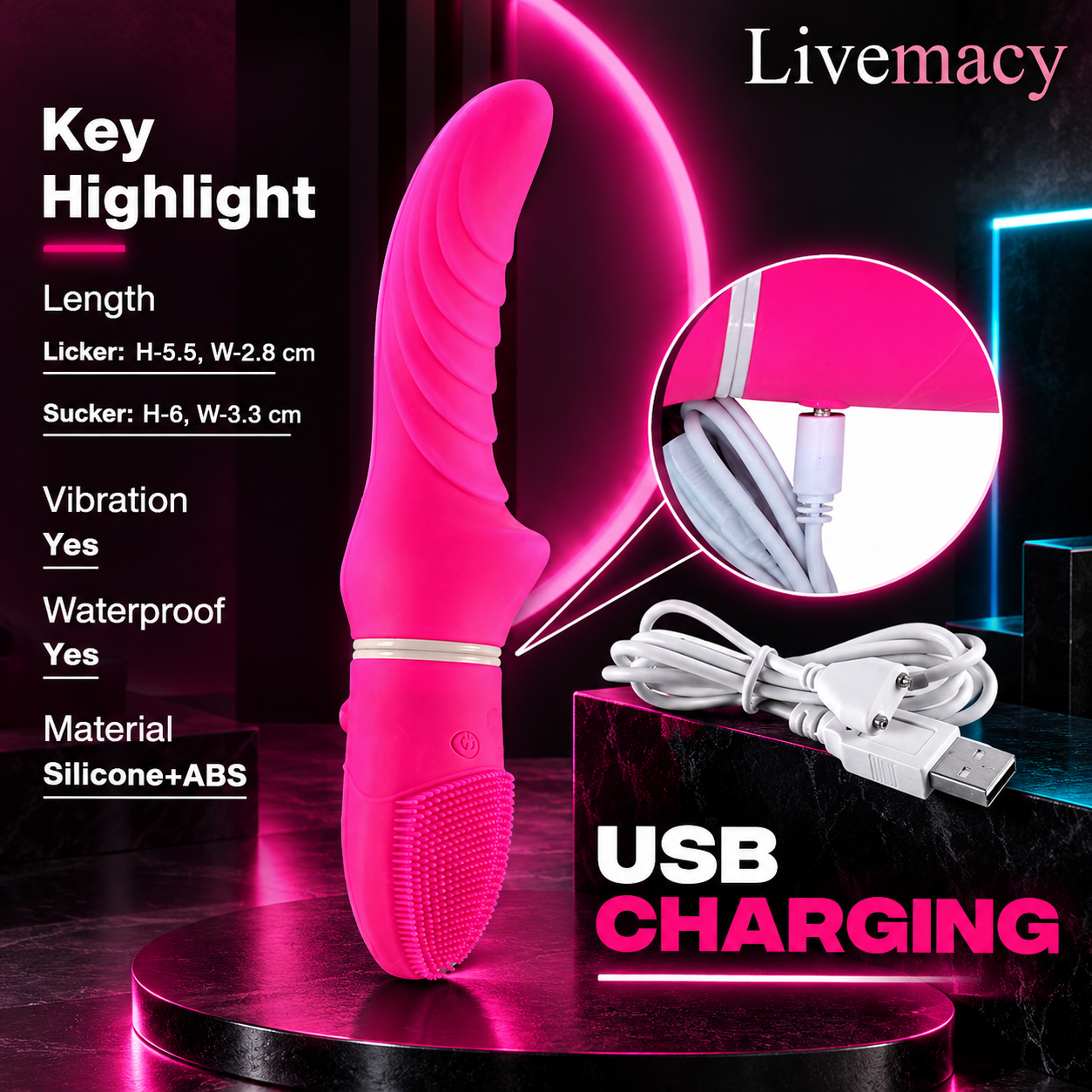Thrusting Vibrating Massager Dildo With Usb Recharging